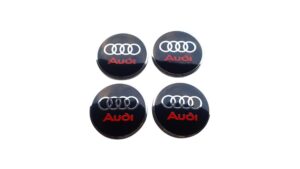 ezüst-fekete-piros 66mm Audi felnukupak