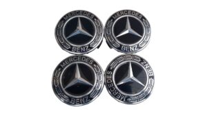 mercedes ezüst-fekete felnikupak 75mm