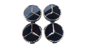 mercedes fekete-ezüst embléma 75mm