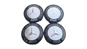 mercedes fekete-ezüst felnikupak 56mm