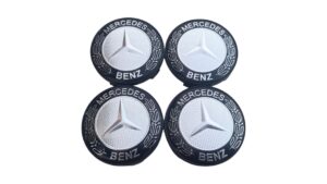 mercedes fekete-ezüst felnikupak 60mm