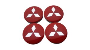 Mitsubishi piros-ezüst felnikupak 56mm