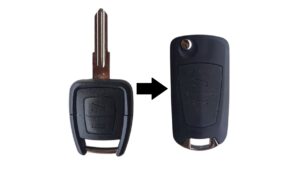 Opel Astra G Vectra B Zafira A Frontera B Omega B kulcs módosított bicskakulcs átalakító 2button hu46
