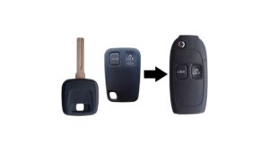 Volvo módosított 2BU kulcs+táv bicskakulcs