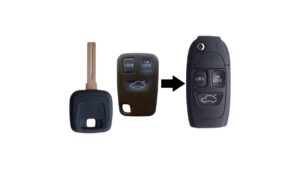 Volvo c70 s40 s60 s70 módosított 3BU kulcs+táv bicskakulcs